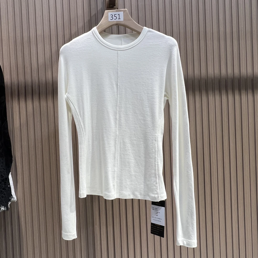 601 纯色竖中线T恤上衣