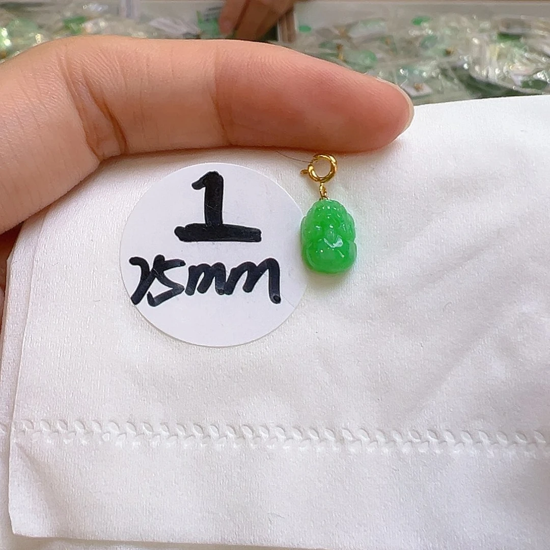 翡翠18K金镶嵌吊坠(不含链)我