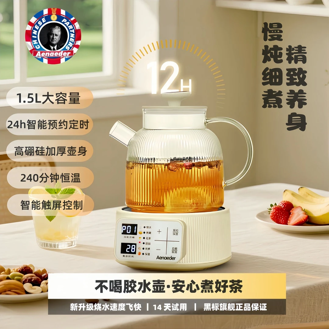 Aenaeder艾纳迪养生壶全玻璃多功能炖煮壶0涂层全自动电水壶ZB