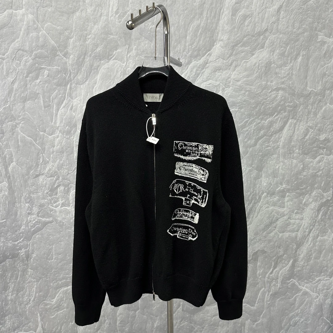 全新未使用 DIOR/迪奥 SS25针织拉链外套 XL码P00430