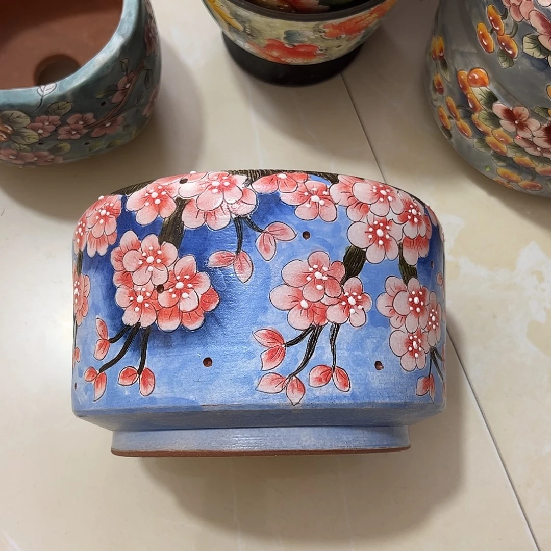 景德镇陶瓷花盆口15.5高11