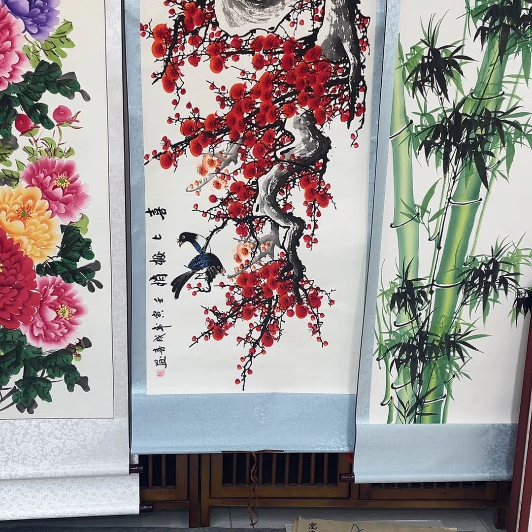 国画国画作品书法作品原稿梅花横幅福利卷轴