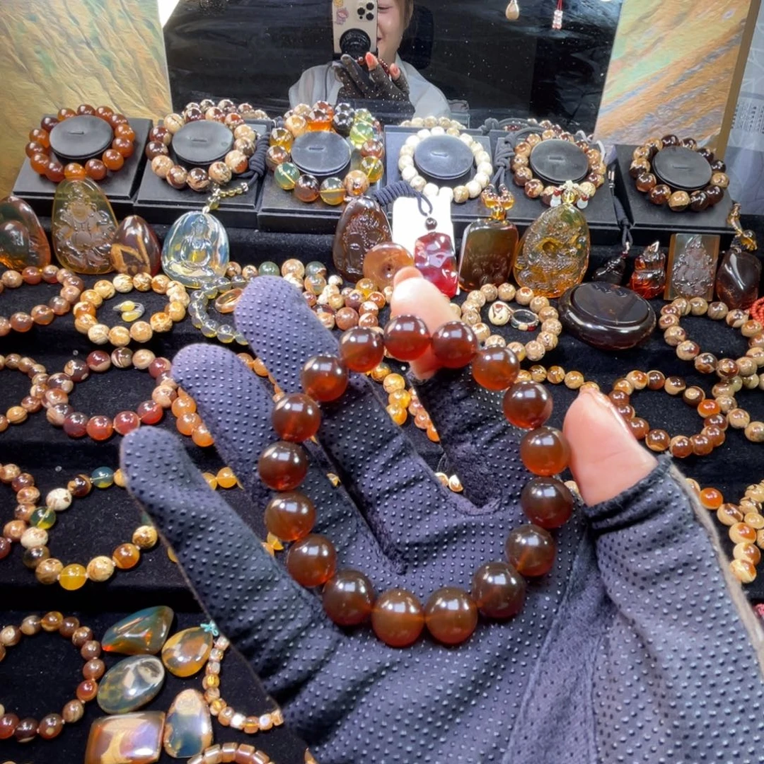 琥珀未镶嵌手串蜜蜡10