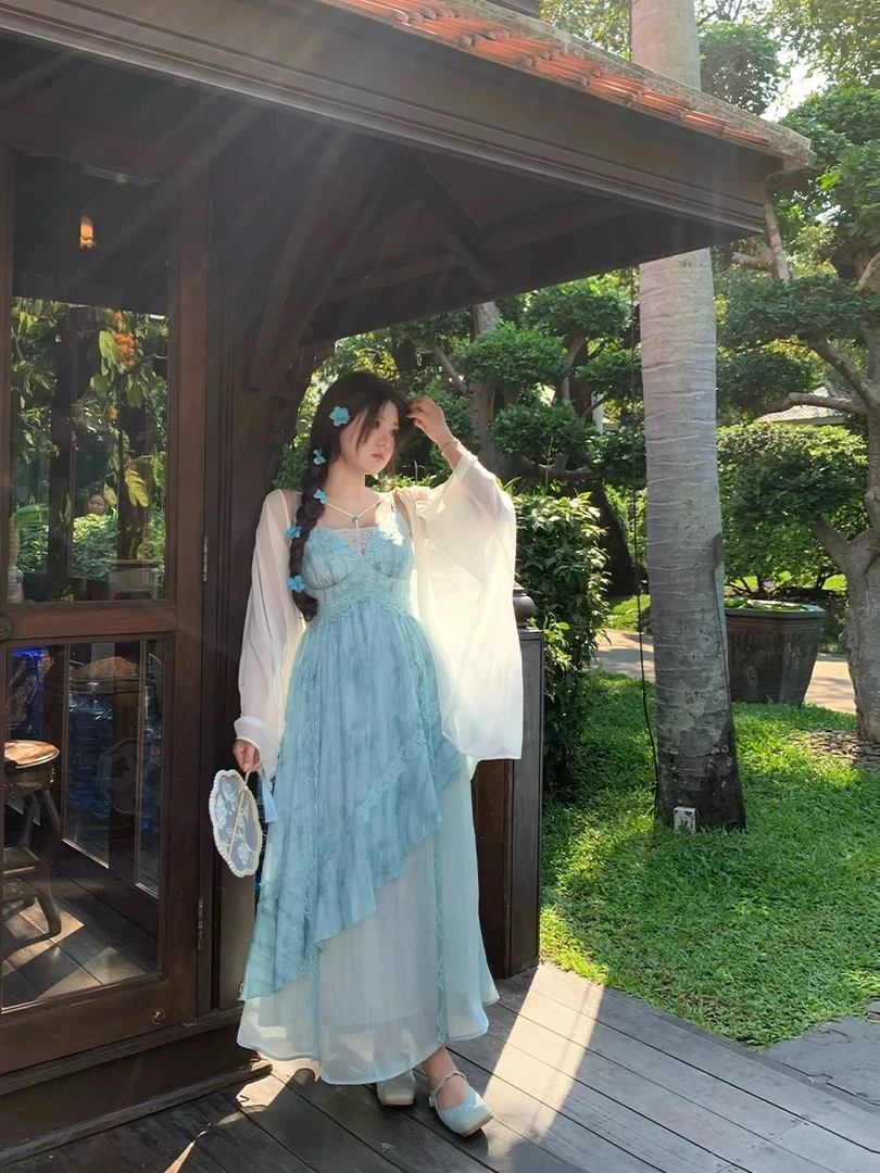 甜美清新休闲风学院时尚套装外搭夏季小众裙子汉元素法式仙气