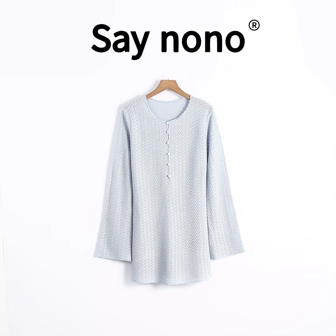 nono│Saynono落英缤纷＿镂空收腰出游短款提花针织裙/SY992522