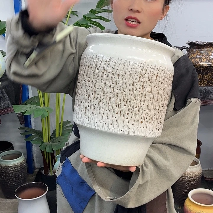 24×31粗陶花盆有孔-买买买