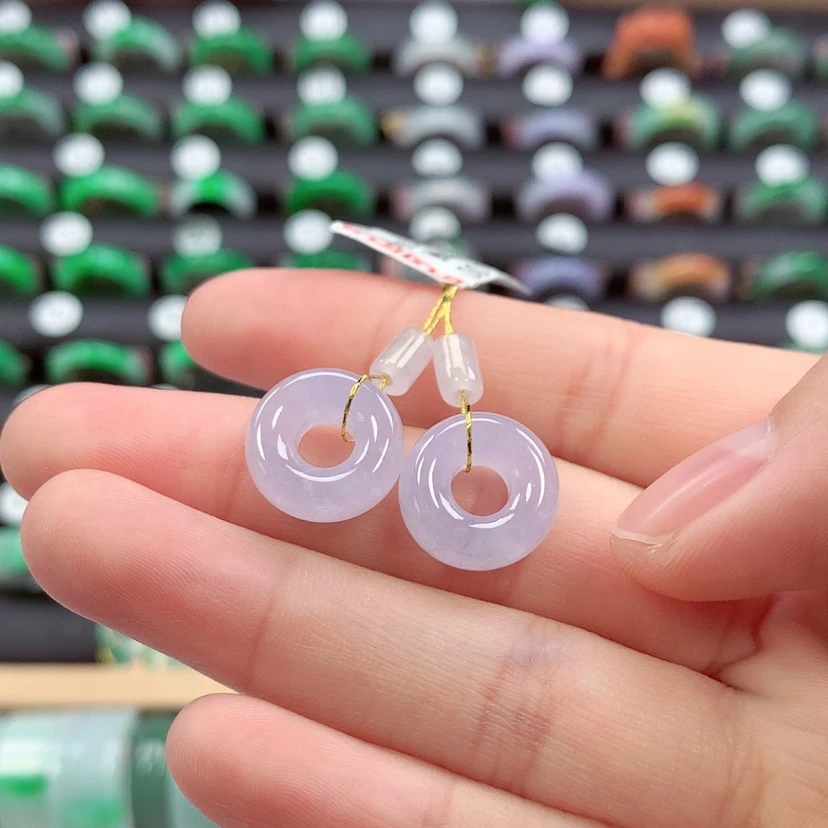 【闪购商品】未镶嵌戒指翡翠甜甜圈一对