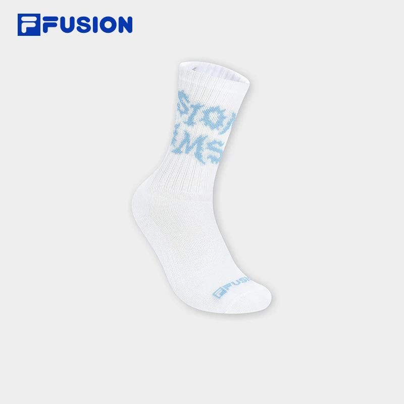 FILA/斐乐女款夏季潮流运动袜子舒适长筒休闲袜透气舒适女袜白色