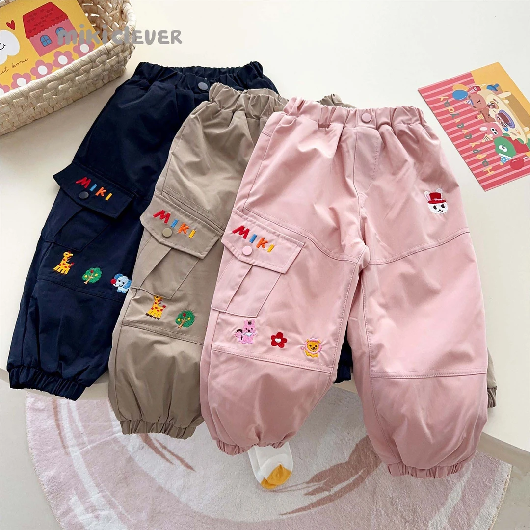 日系双层加厚小狮子工装保暖绒裤25秋冬新款双层多色保暖裤子9005