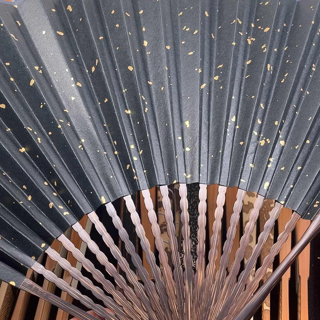 扇子全棕龙鳞小洒金