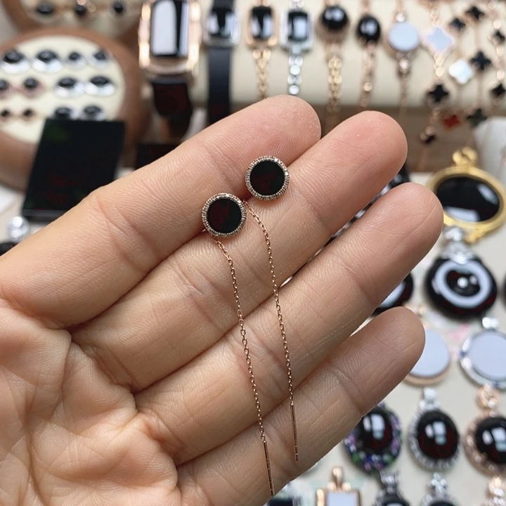 翡翠18K金镶嵌耳饰