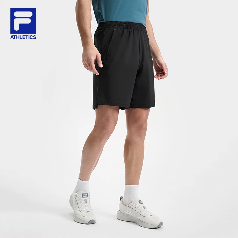 FILA斐乐男装针织五分裤2025夏季新款速干透气系带短裤A11M521610
