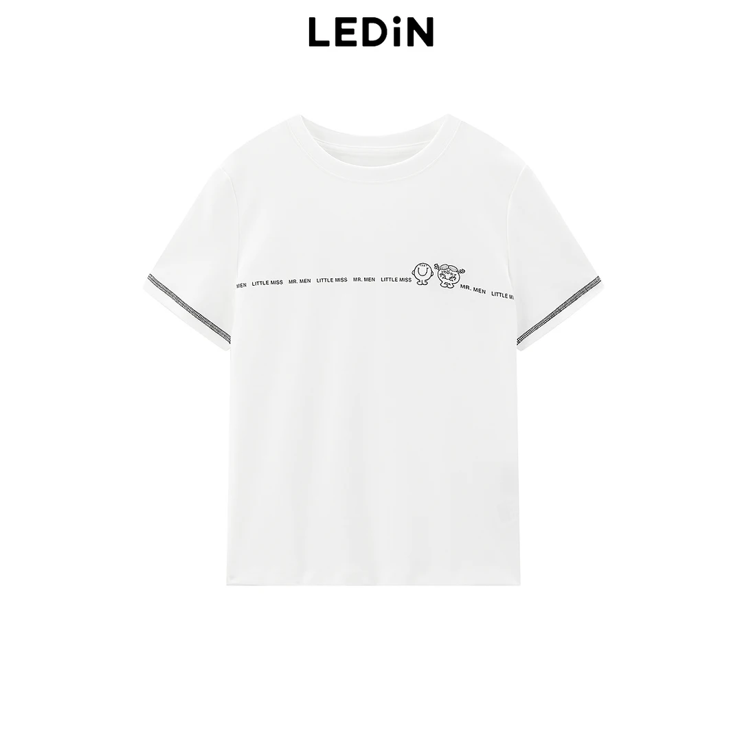 【奇先生妙小姐联名】乐町商场同款线条字母图案短袖T恤C2CNF2112