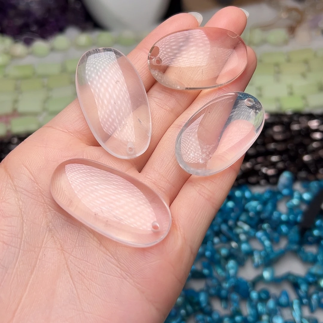 玛瑙/玉髓合金珠宝半成品N18。天然白水晶吊坠一个