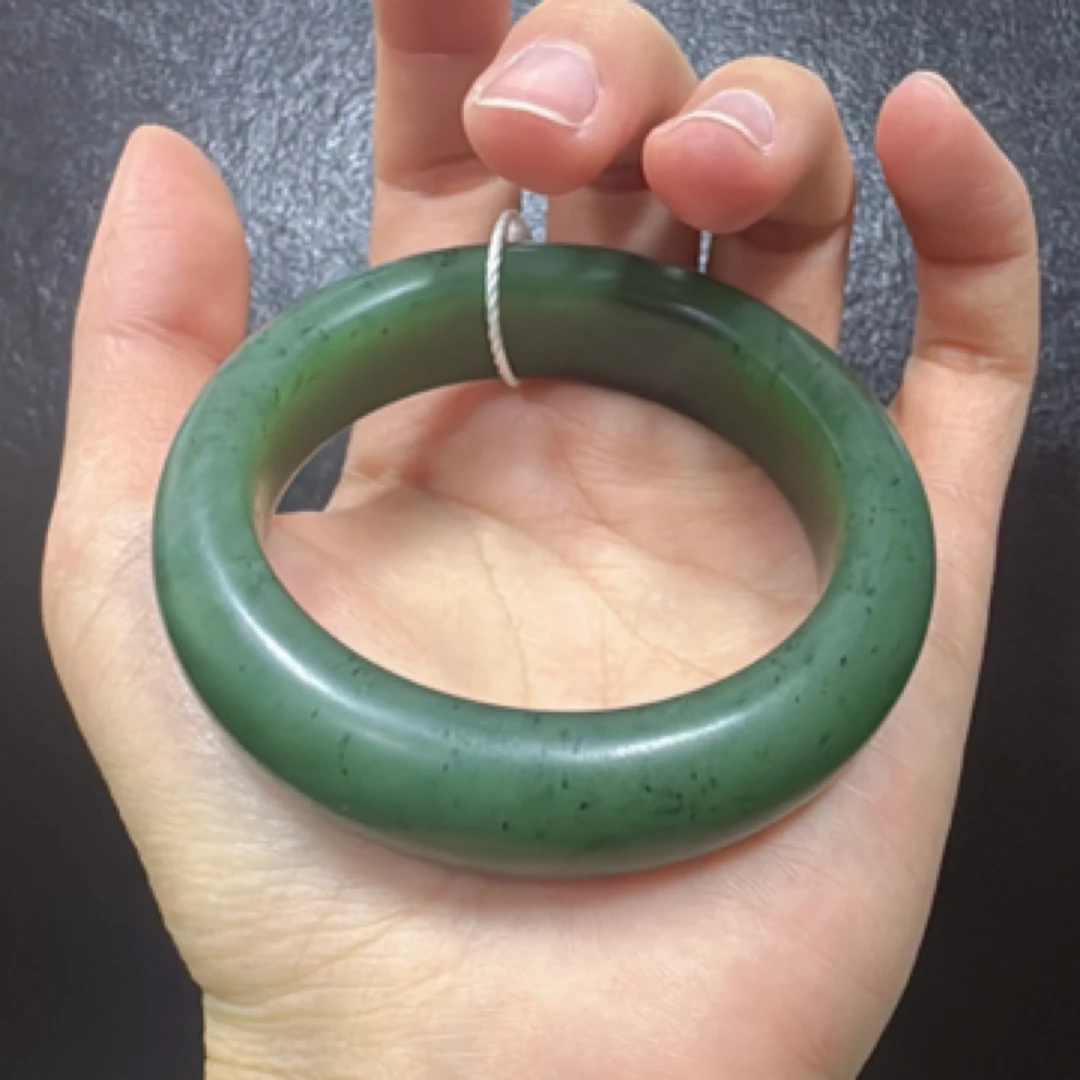 【和田玉碧玉手镯】油润细腻成稳大气53.3/15.3/10.3