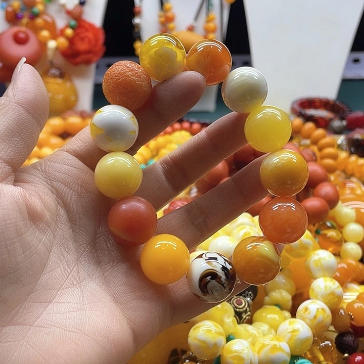 琥珀未镶嵌手链82手串
