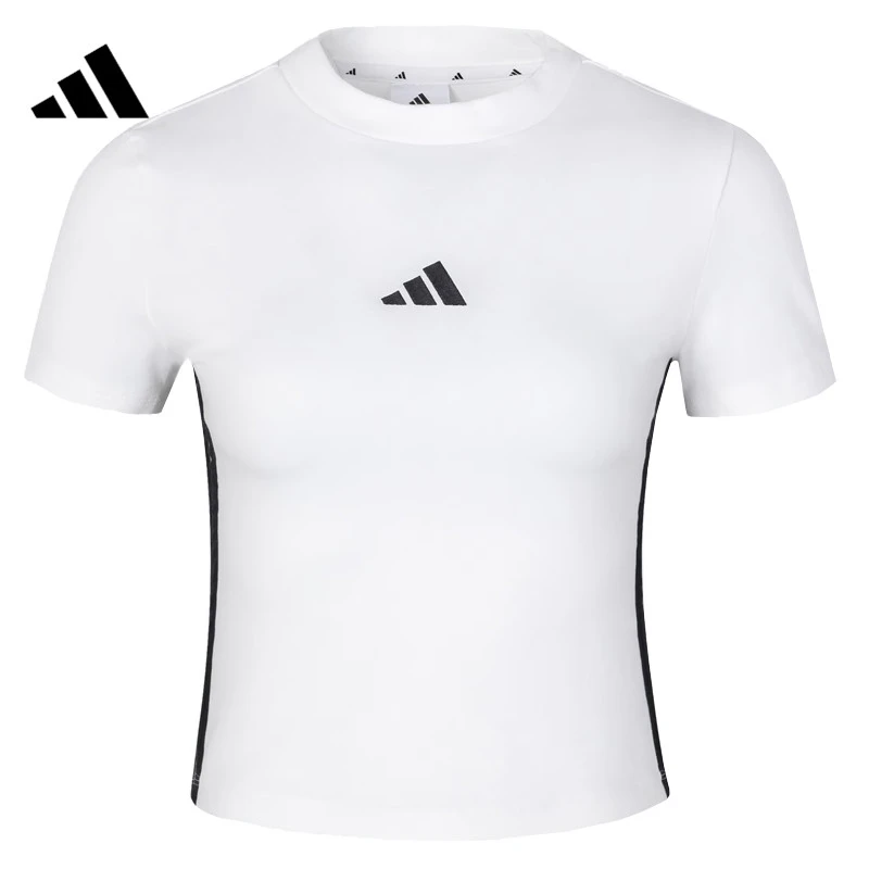 adidas阿迪达斯女子W 3S SJ BABY T针织无领短T恤JY8571