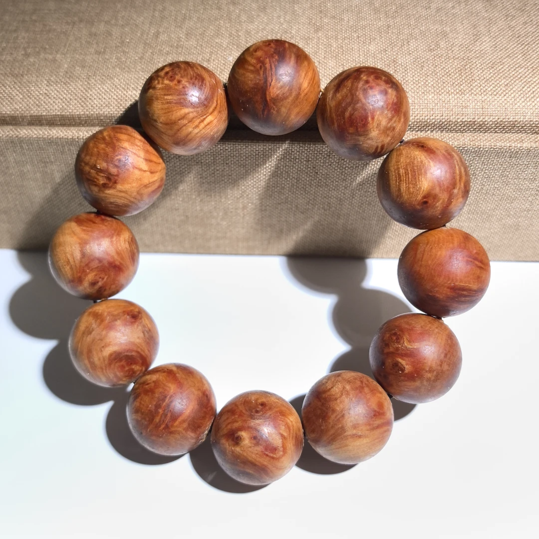 【九韵木语】崖柏2.0粗抛玉化瘤疤手串 文玩木串 YB14124