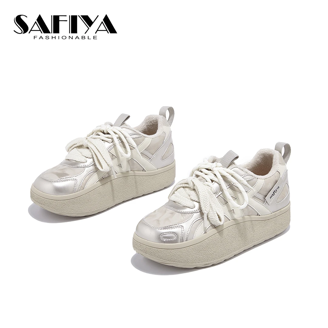 索菲娅Safiya2025冬季新款复古德训鞋松糕休闲百搭板鞋SFD4118C33