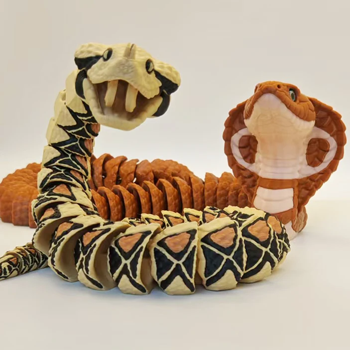 3D打印可动蝰蛇玩偶带牙齿玩具加蓬蝰蛇仿真模型高仿超逼真51厘米