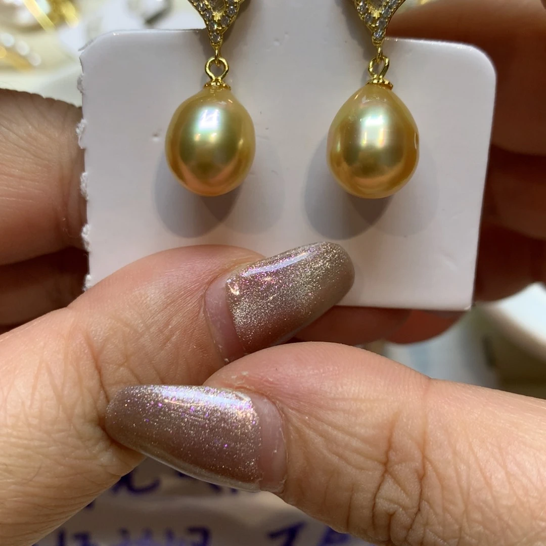 银S925镶嵌海水珍珠耳饰