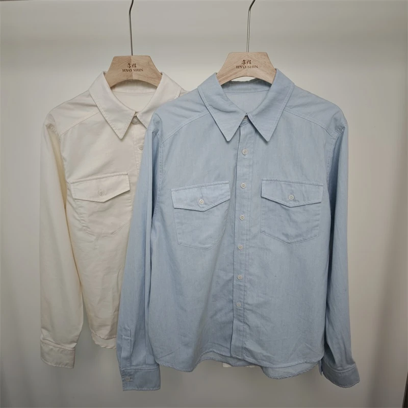 HS3328 2025年新款韩系舒适透气简约亲肤通勤女士长袖衬衫