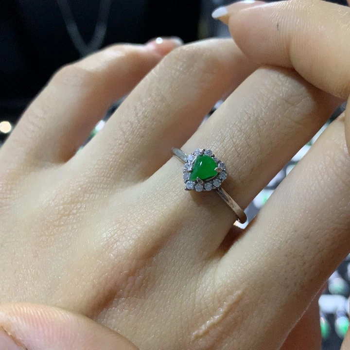 翡翠银S925镶嵌戒指