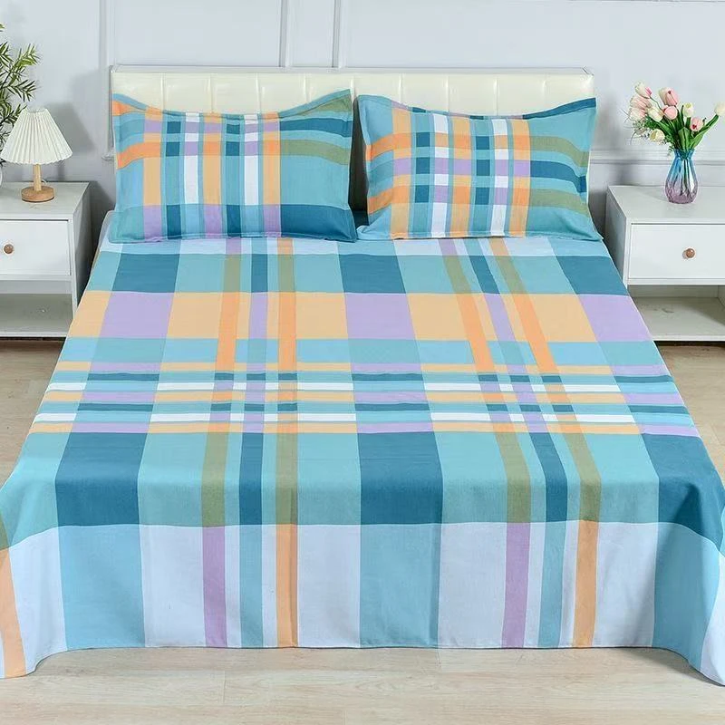 微瑕【大格】细沙原棉老粗布2.3*2.4米双人床单 吸汗透气软凉席