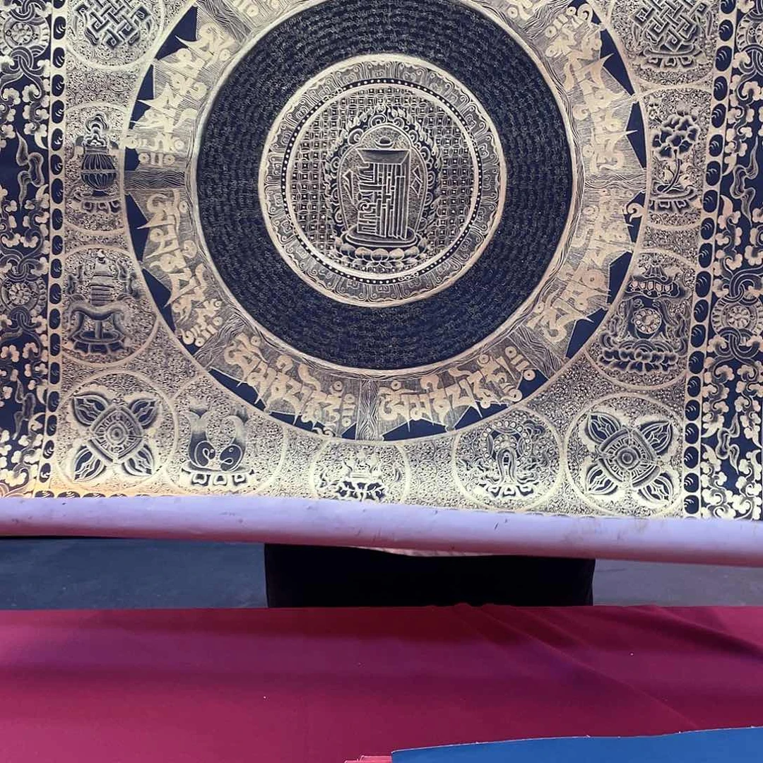 卷轴画70×70那噶王十相自在坛城纯手绘