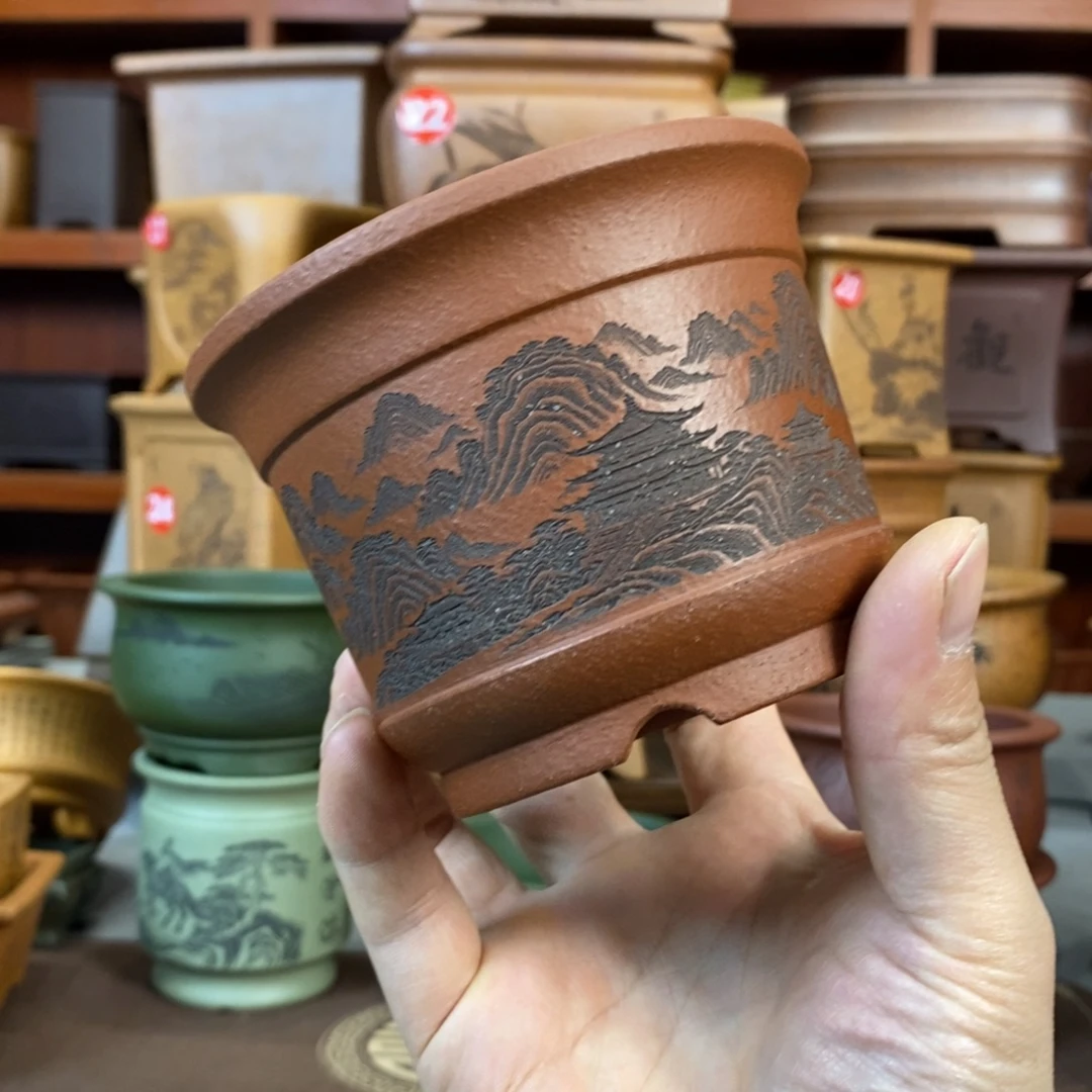 紫砂花盆盆景花盆小