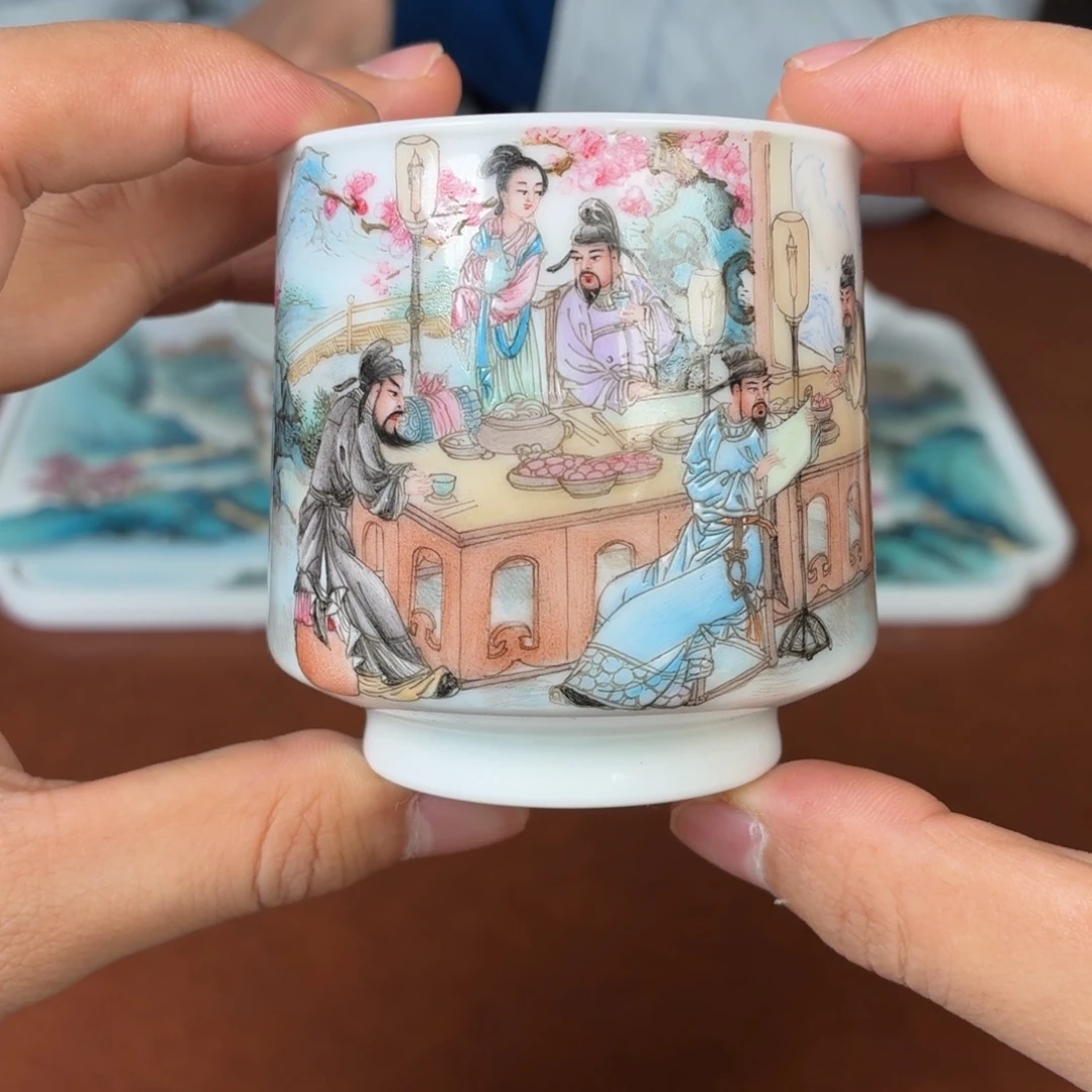 瓷杯子瓷姑娘景德镇陶瓷艺术