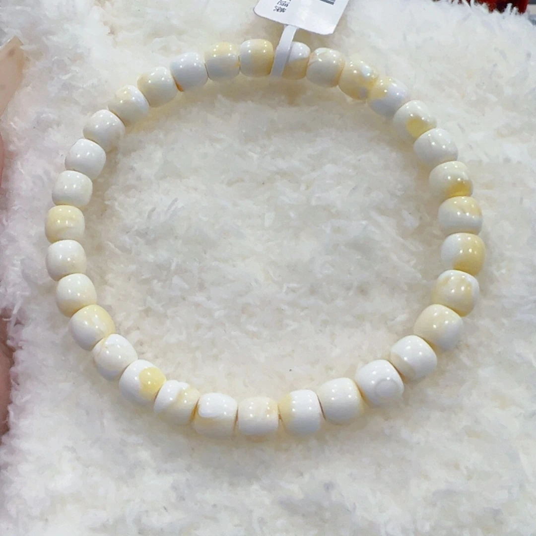 蜜蜡手链未镶嵌红**醺6.5m漆白顺色