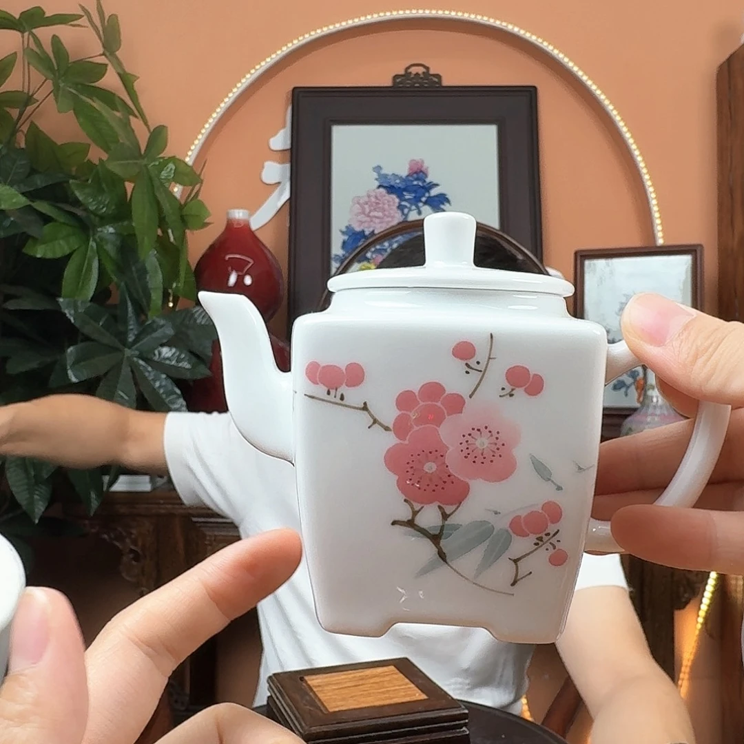 景德镇陶瓷手工四方壶