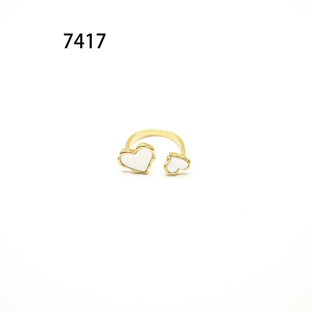 铜合金戒指 法式个性拼色ins活口金色原创设计设计感欧美风~7417