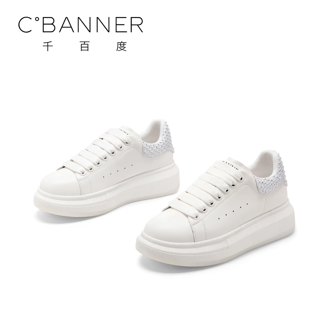 C.BANNER/千百度时尚休闲鞋女2025新款百搭欧若智性风麦昆休闲鞋