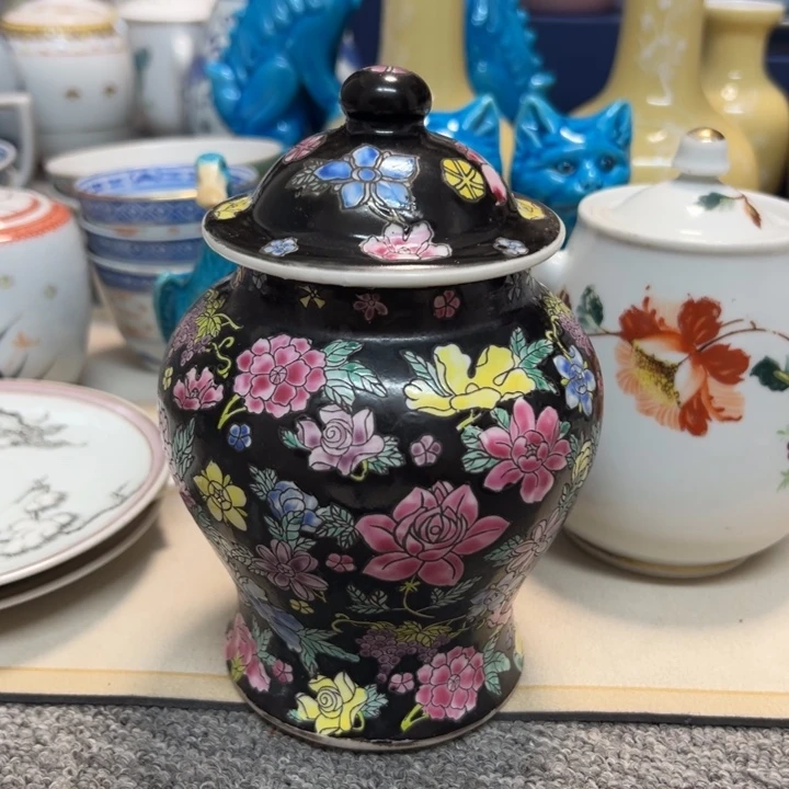 盖罐景德镇陶瓷粉彩盖罐高度16厘米
