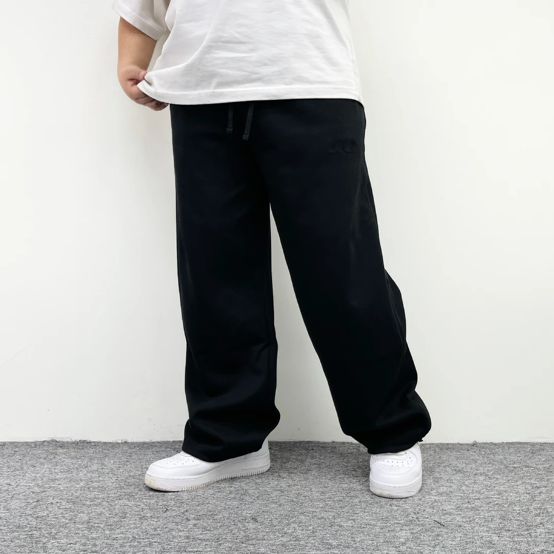 大仙仙儿2025春季新款男士休闲超宽松大码直筒纯色印花卫裤长裤子