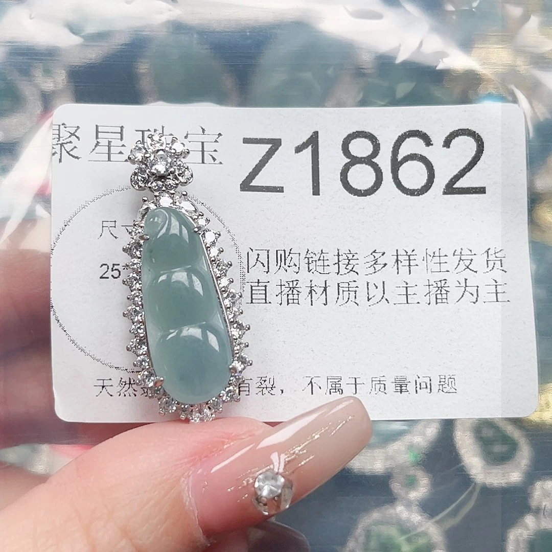 翡翠颈饰未镶嵌豆子1862