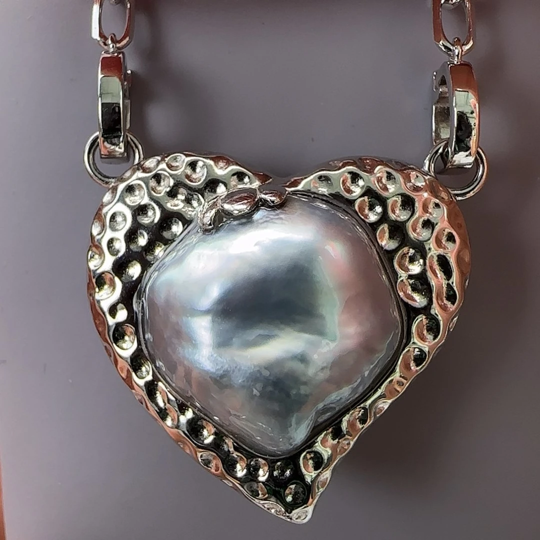 海水珍珠银S925镶嵌颈饰