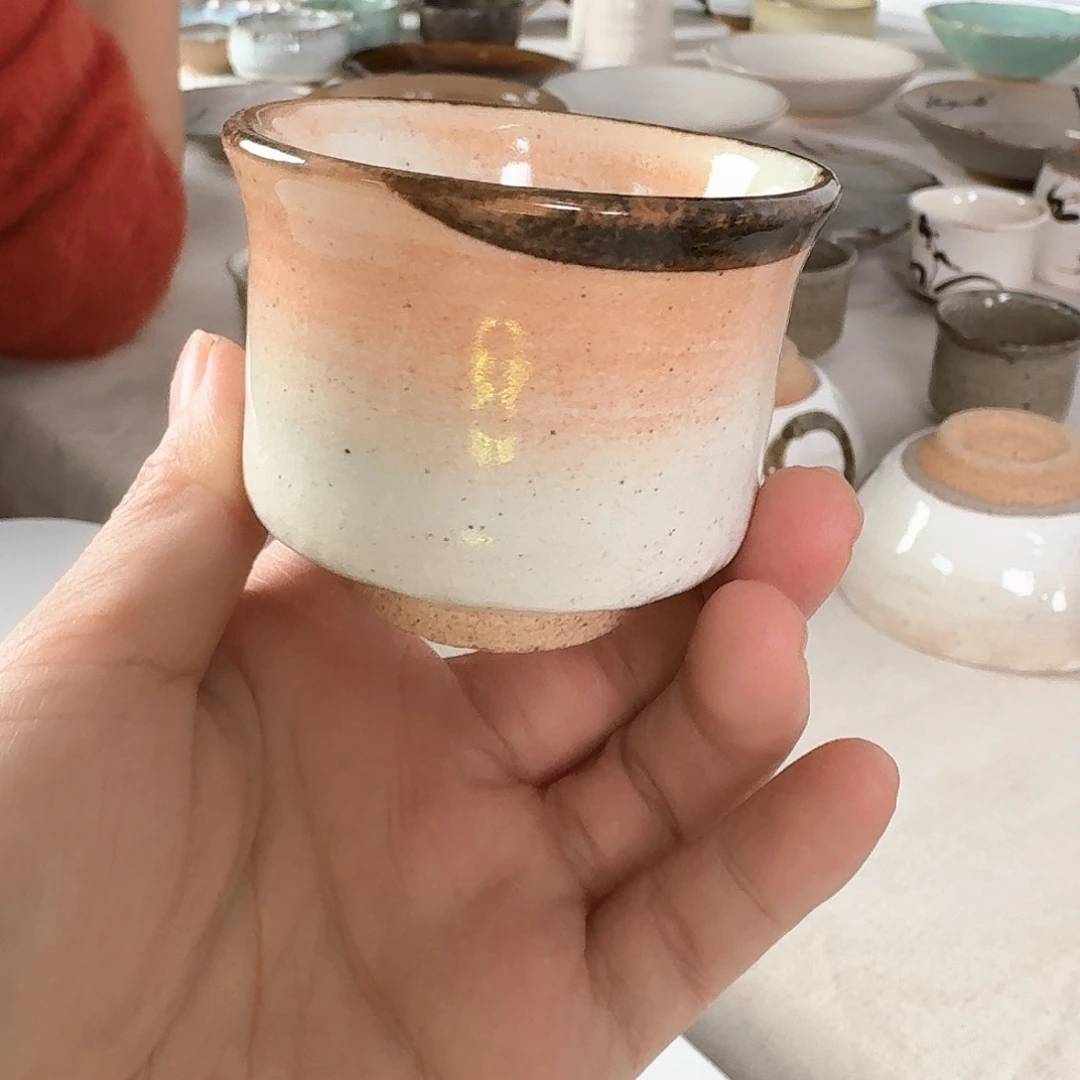 瓷片唐津烧茶杯1只