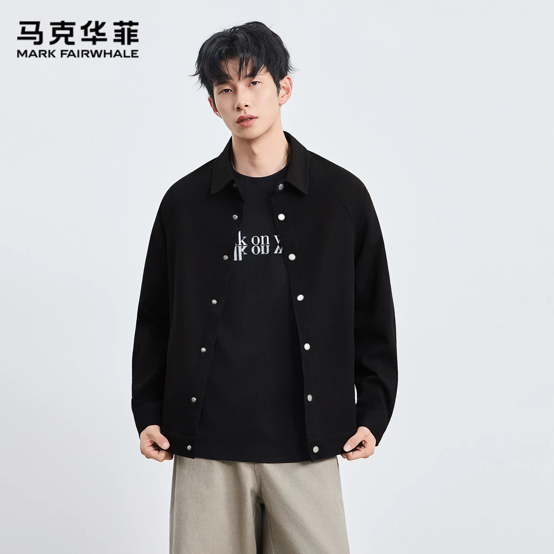 马克华菲秋季翻领显瘦宽松型国潮美式夹克时尚上衣休闲百搭长袖男