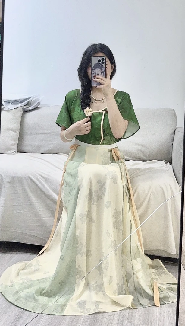 雾舟闭店清仓[归青-单品]原创唐制改良八破裙汉服夏款