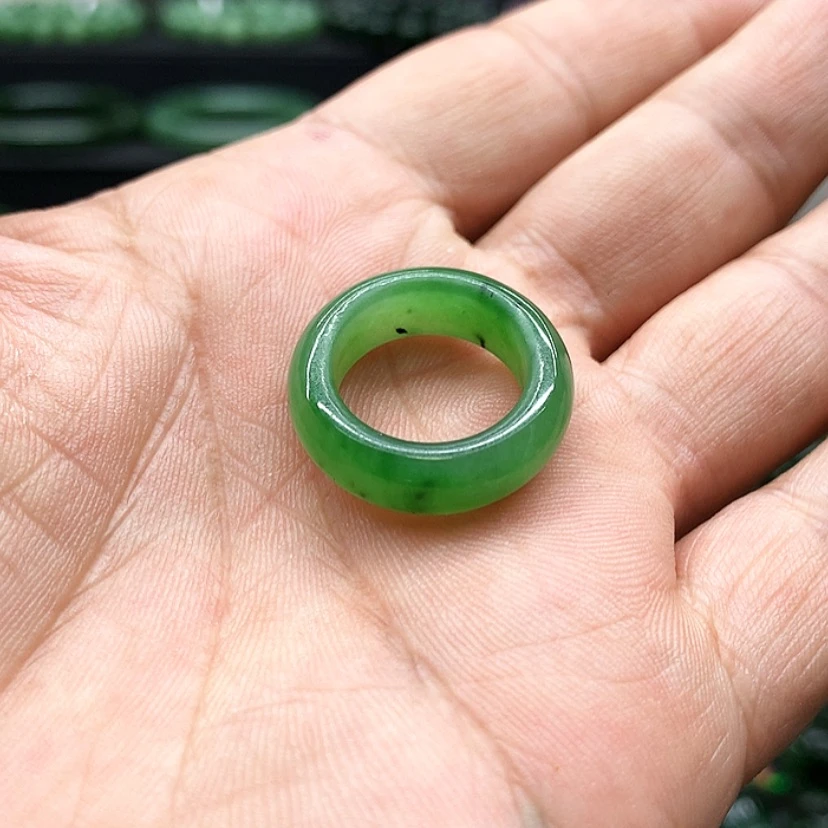【闪购商品】和田玉（碧玉）戒指未镶嵌糯****吃