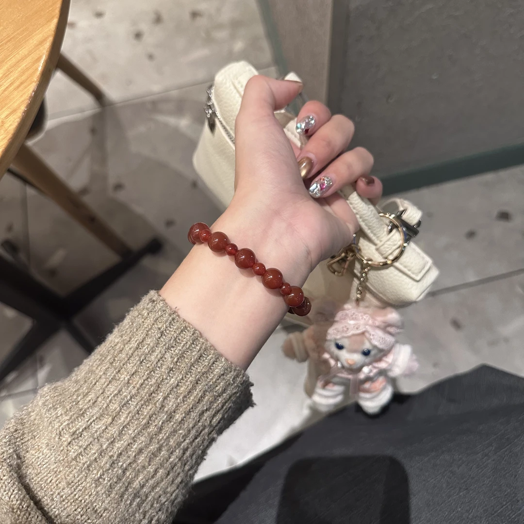 许我耀眼*红玛瑙单圈手串10mm（许妍同款）