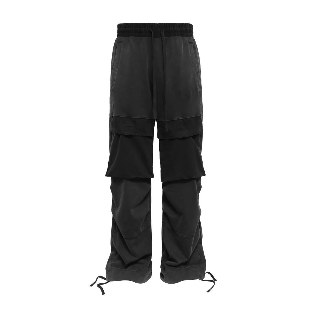 Med uret  美式复古水洗做旧卫裤男女同款宽松直筒休闲长裤