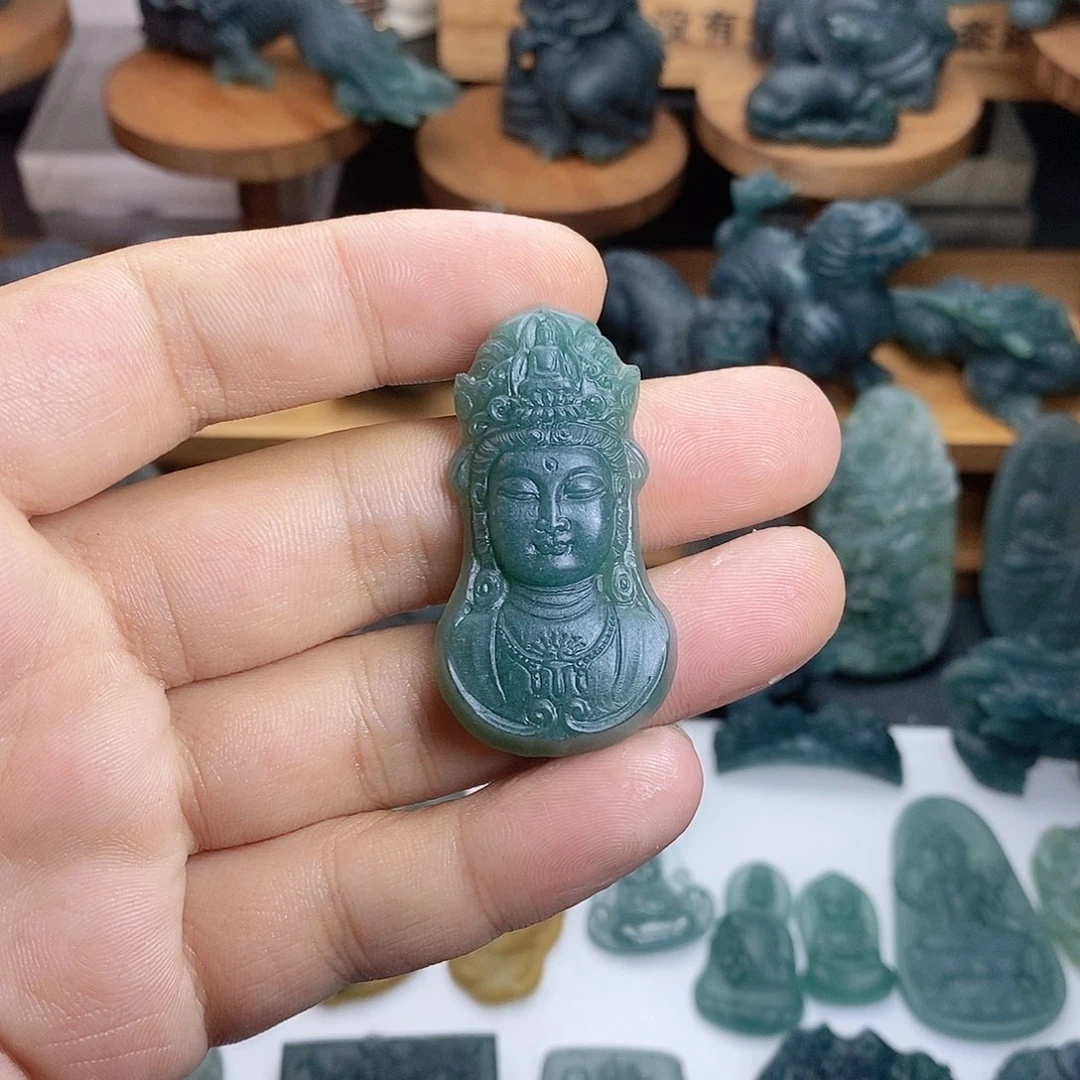 定制翡翠未镶嵌观音头