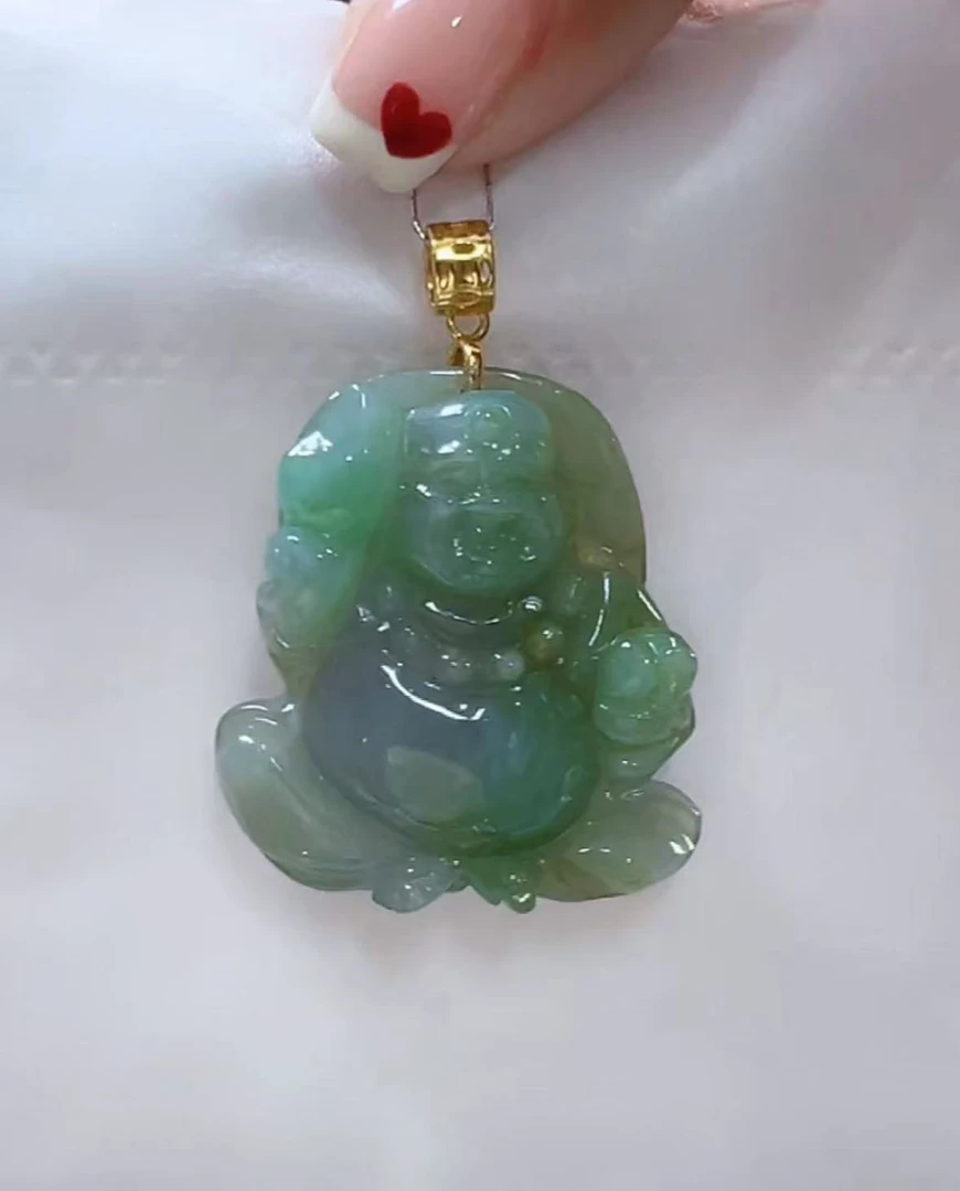 天然翡翠A货孤品吊坠123