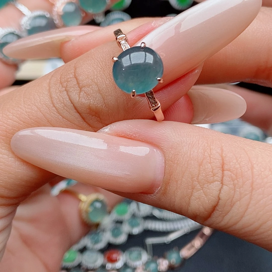 翡翠戒指银S925镶嵌5554