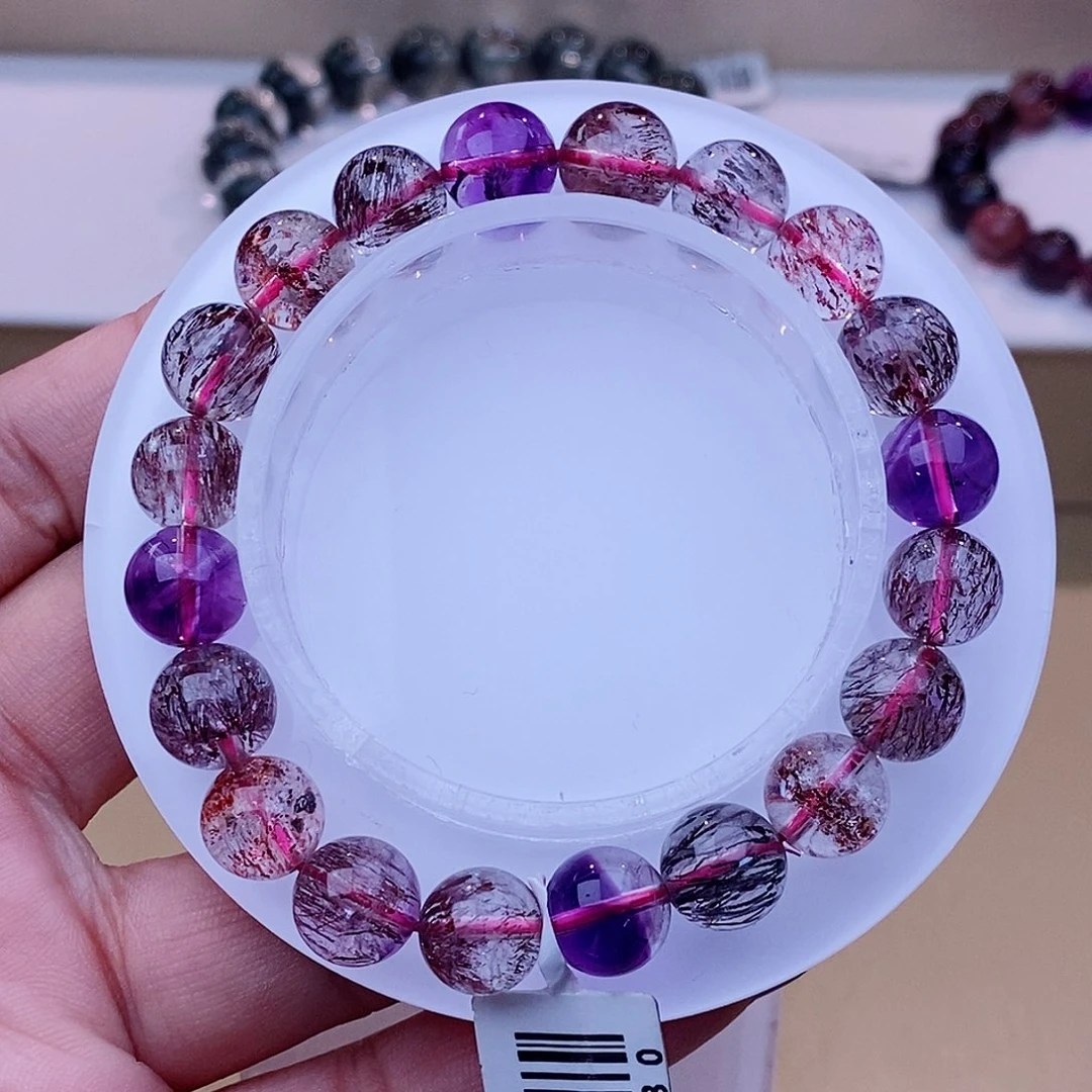 未镶嵌手链水晶黑加仑超七9+m