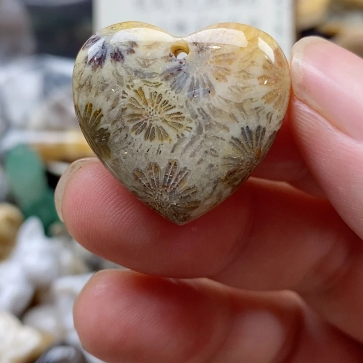 硅化珊瑚（珊瑚玉）未镶嵌颈饰小吊坠